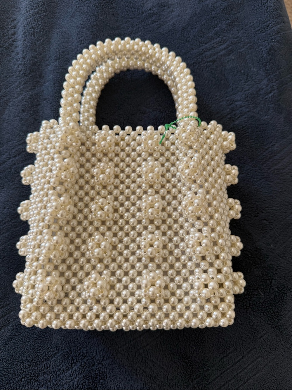 Pearl Cluster Mini Tote Bag - Cream